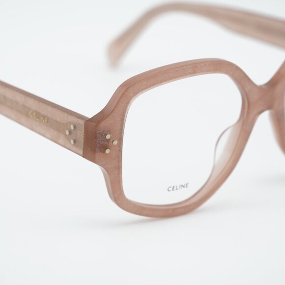 Celine CL50135I 074 Eyeglasses Milky Pink with Silver Glitter Geometric Frame - Picture 4 of 10